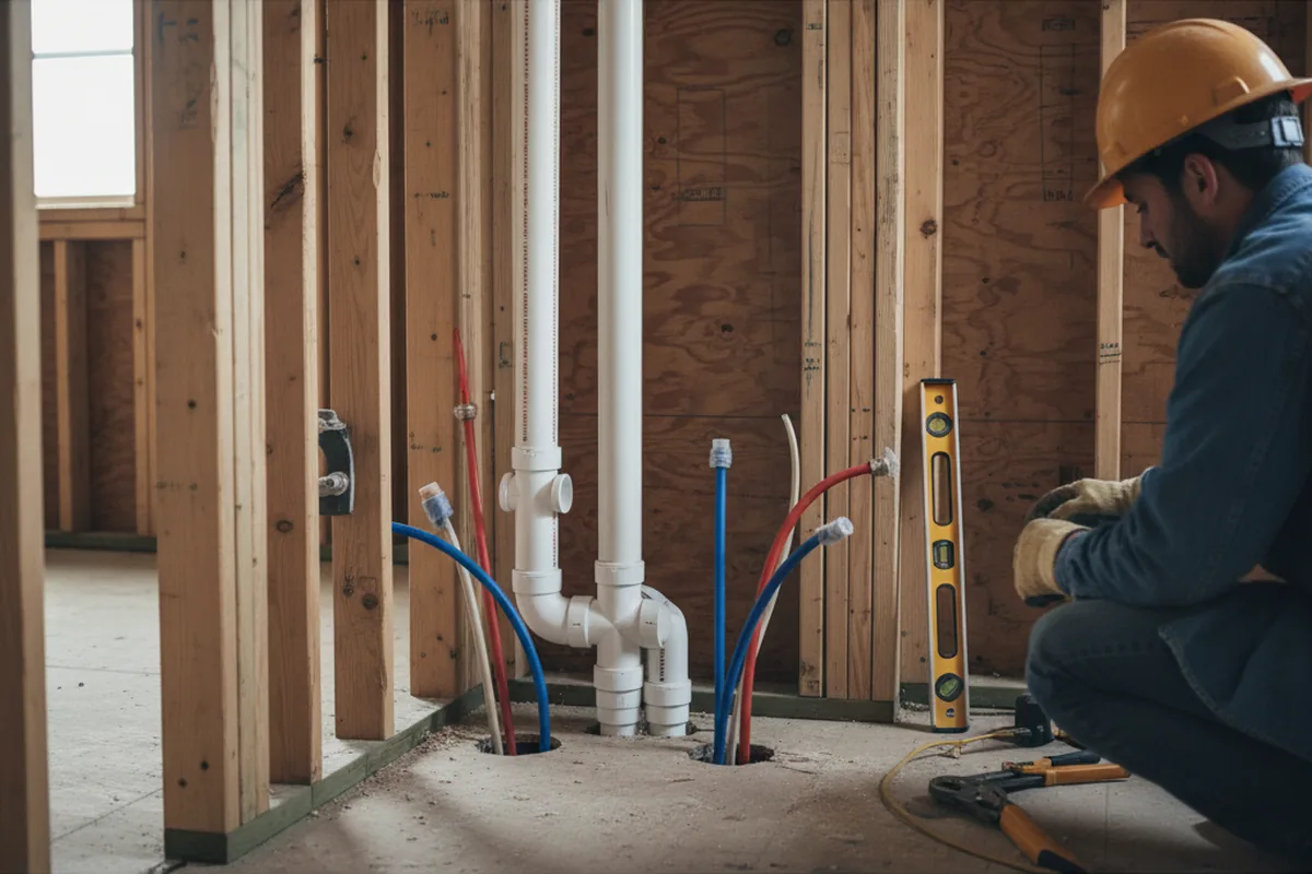 Drain and supply rough-in during Drain Cleaning in Ashland